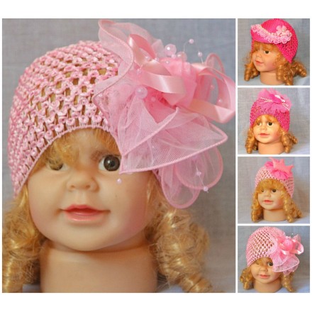 Baby Girls Beanie Hat- hair accessory- assorted deisgns (0-12mths)